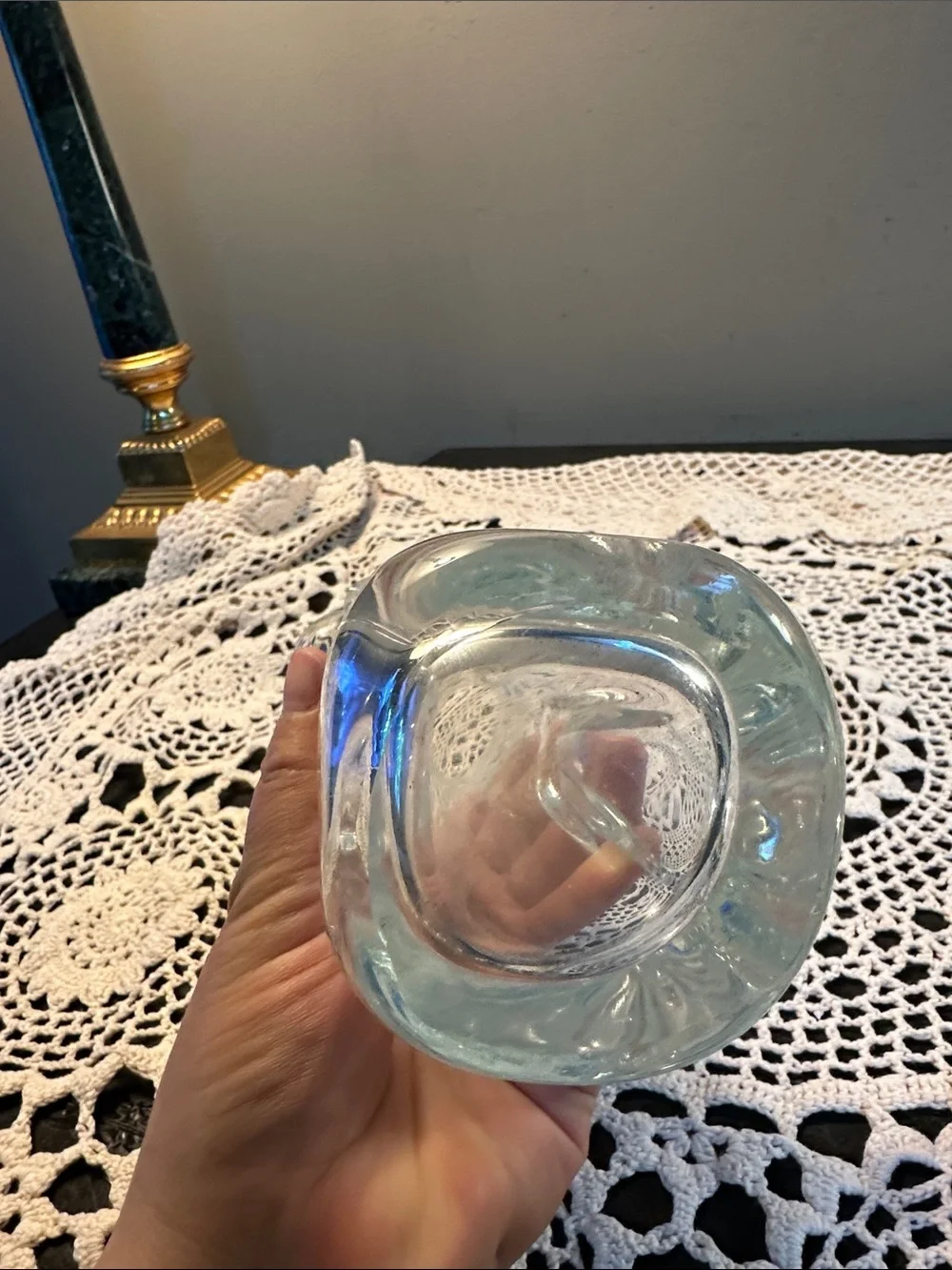 Vintage Swung Clear Glass Decorative Bud Vase - Elegant Home Accent